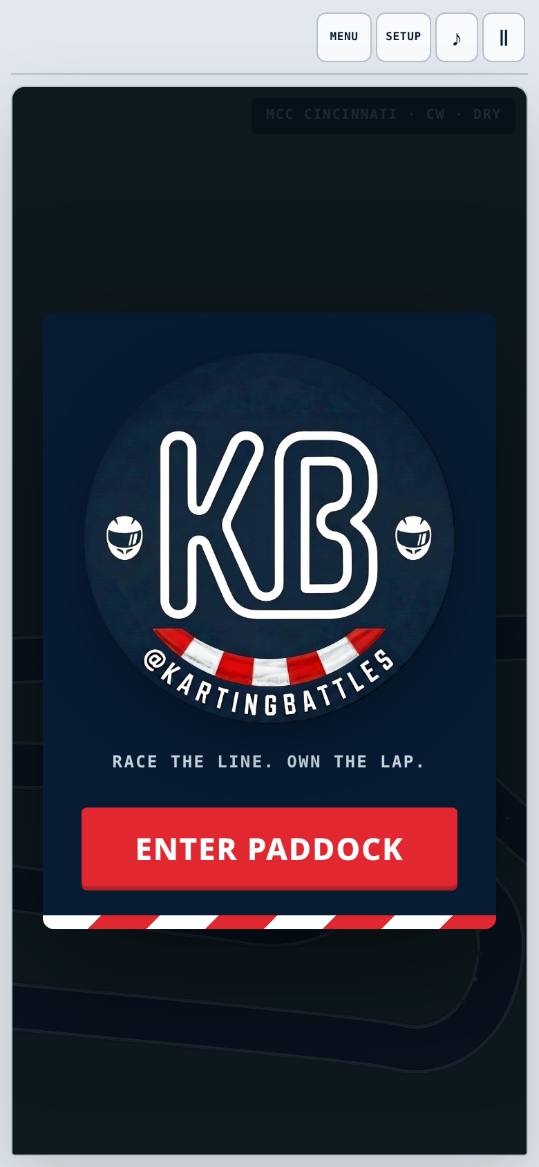 Karting Battles splash screen with logo